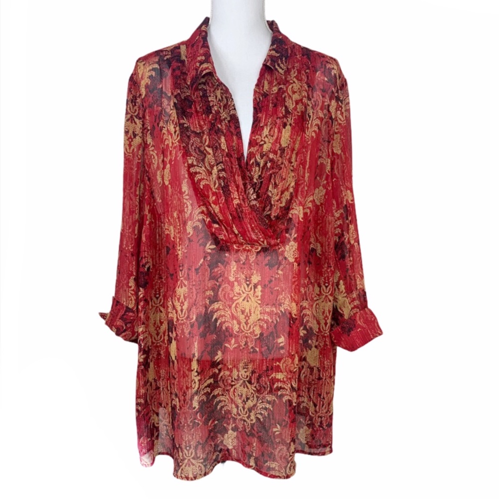 Catherines draped v-neck blouse, size 2x (22/24w)